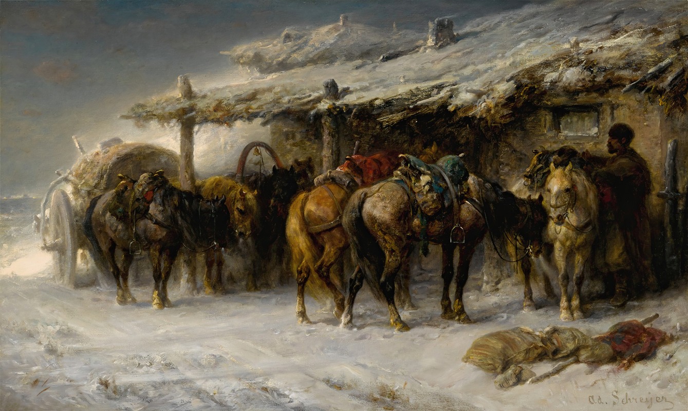 The Wallachian Team by Adolf Schreyer — digital art print download