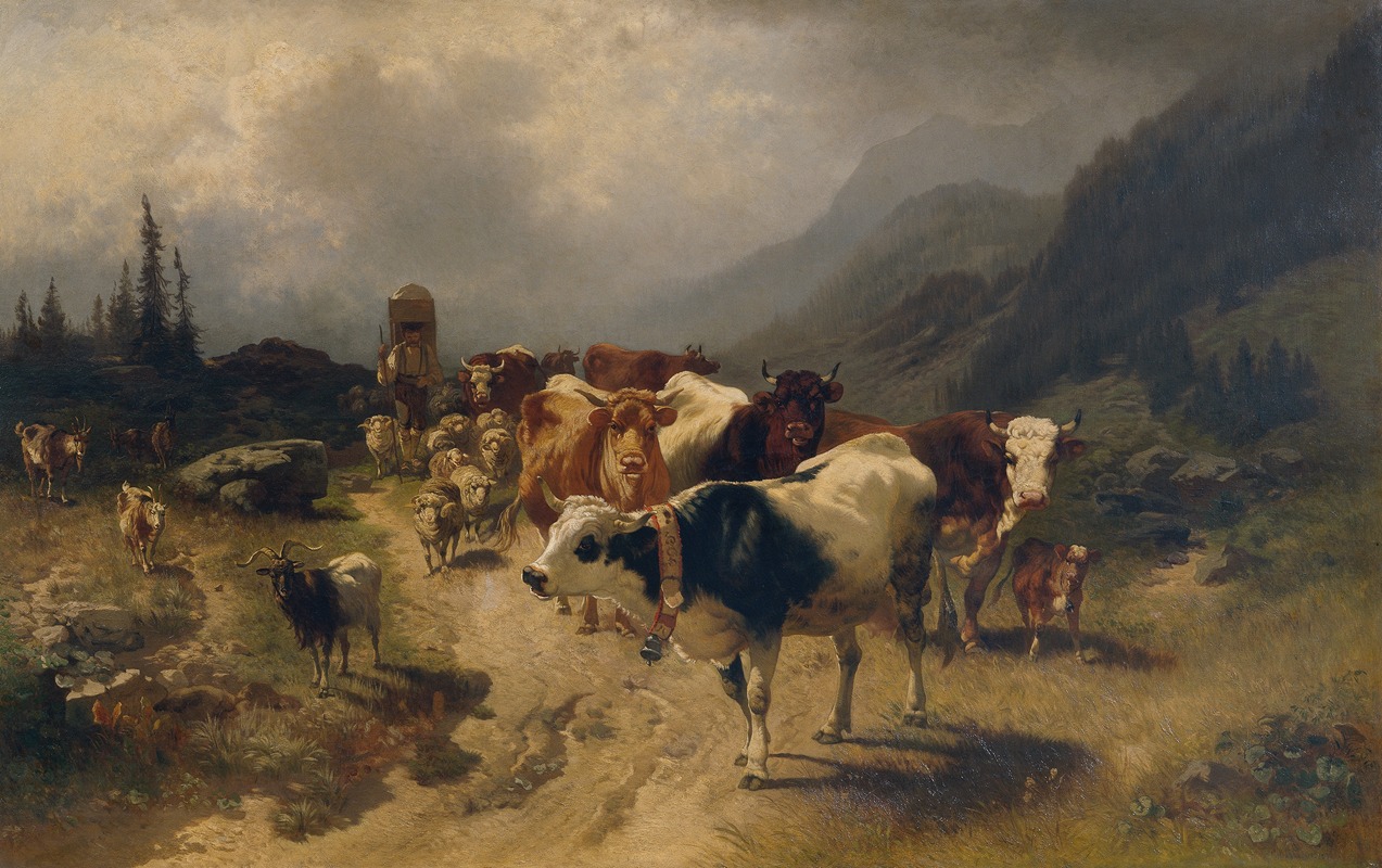 Viehabtrieb by Конрад Бюльмайер, 1870 — digital art print download