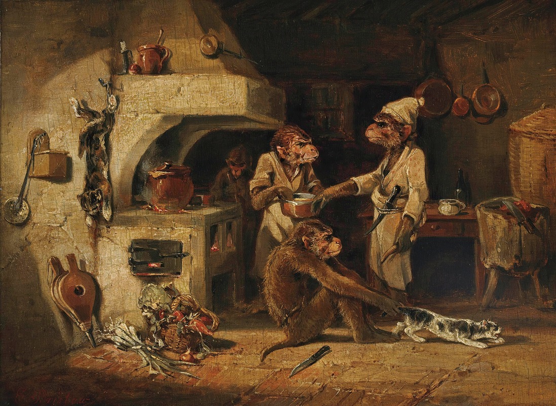 The Monkey's kitchen by Эдмунд Бристоу — digital art print download
