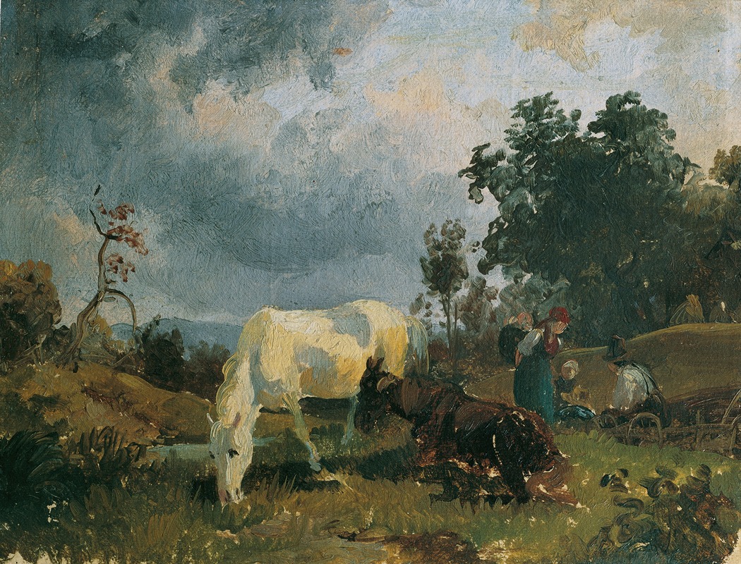 Ein Schimmel auf der Heide by Фридрих Август Маттиас Гаурманн, 1830 — digital art print download
