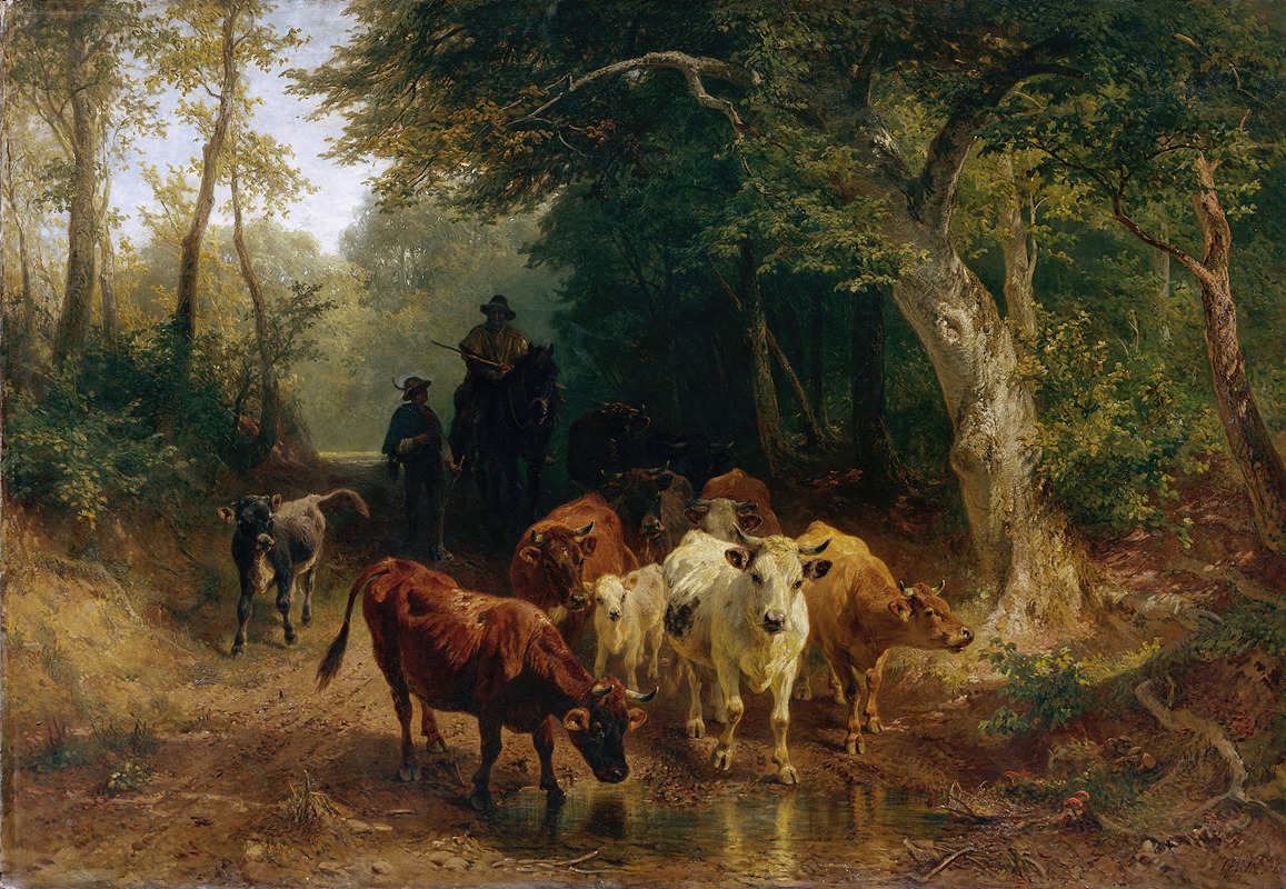 Heimkehr der Rinderherde im Herbst — Friedrich Voltz