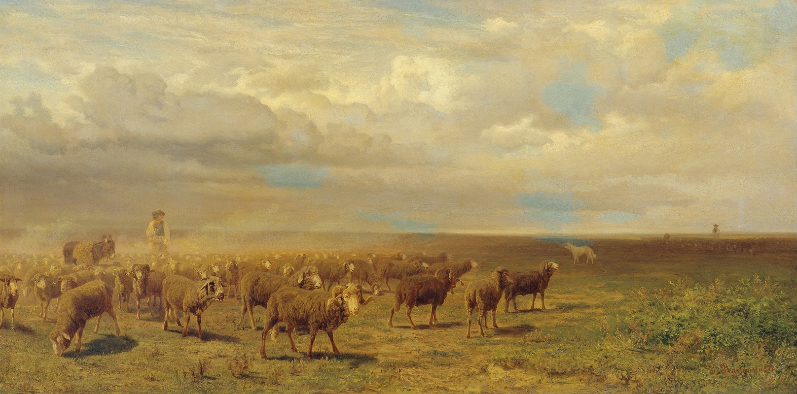 Schafherde in der Puszta by Густав Ранцони, 1872 — digital art print download