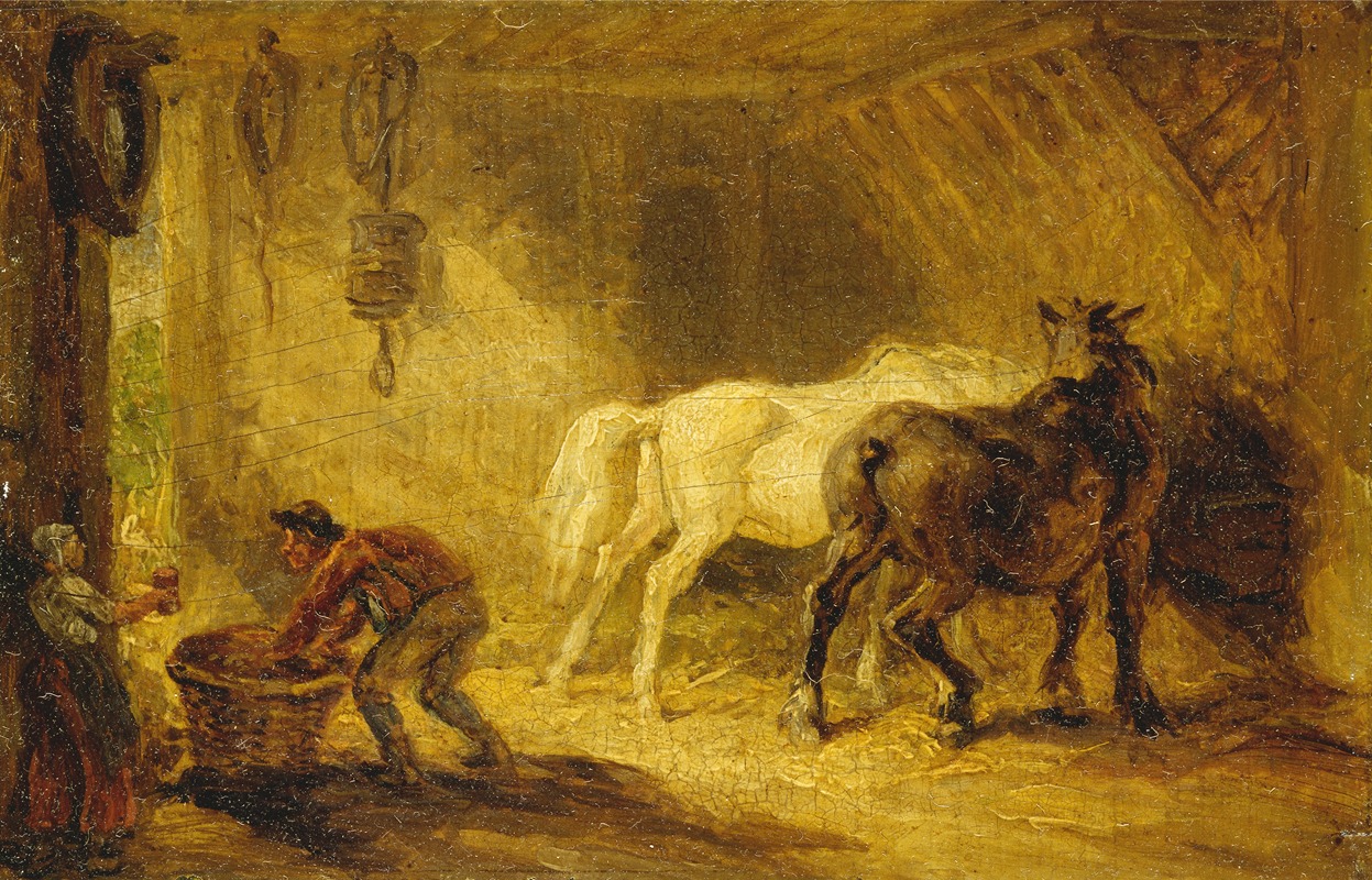 Interior of a Stable by Джеймс Уорд, 1830-1840 — digital art print download