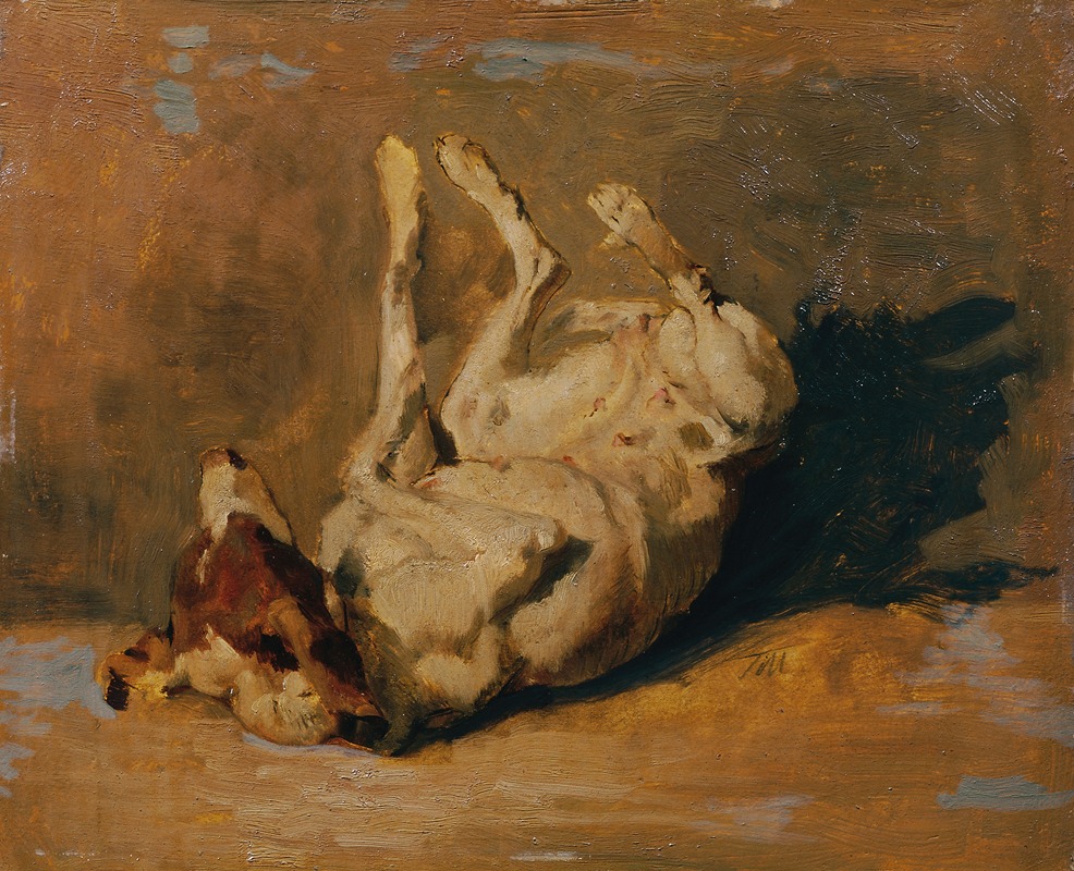 Sich wälzender Hund by Иоганн Тиль младший — digital art print download