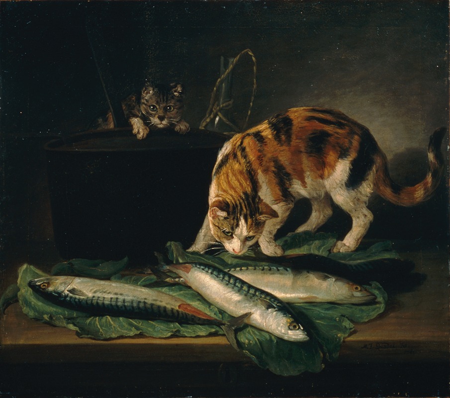 Katzen und Fische by Мартин Фердинанд Куадал, 1781 — digital art print download