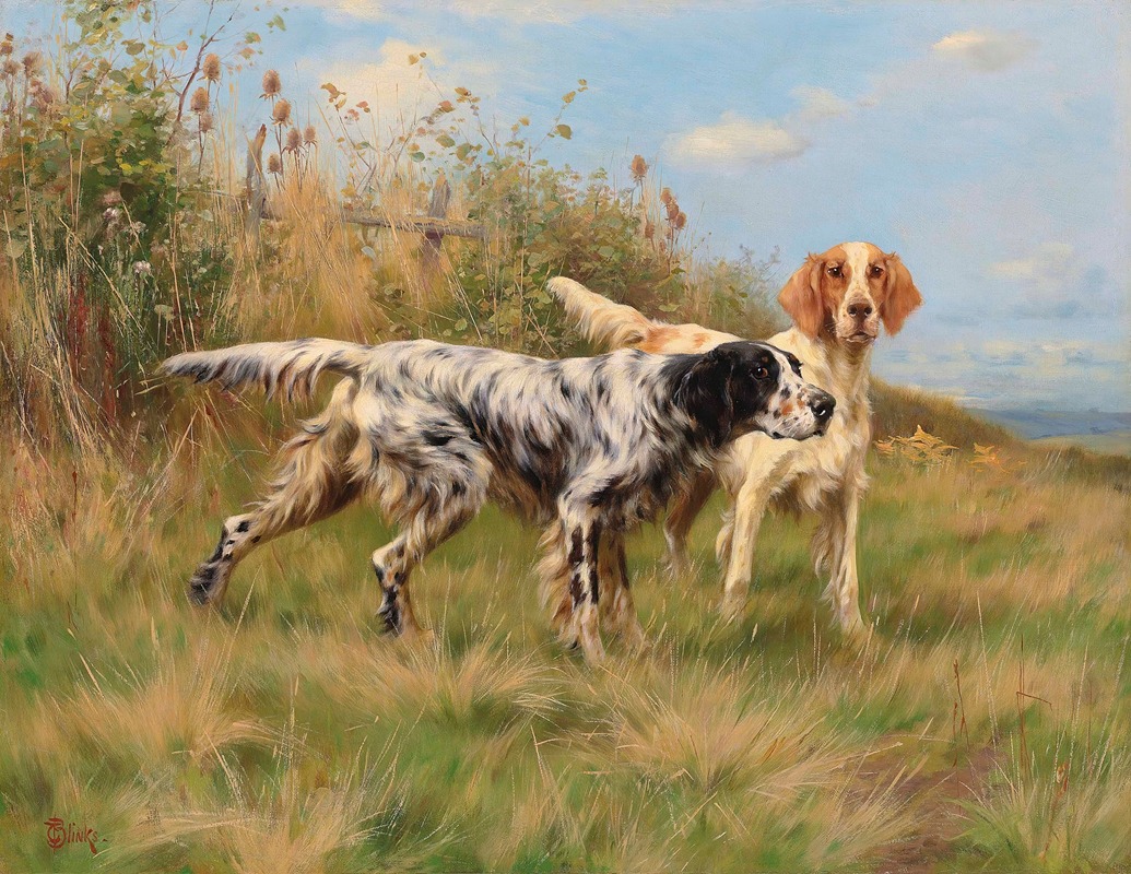 Two English setters by Томас Блинкс — digital art print download