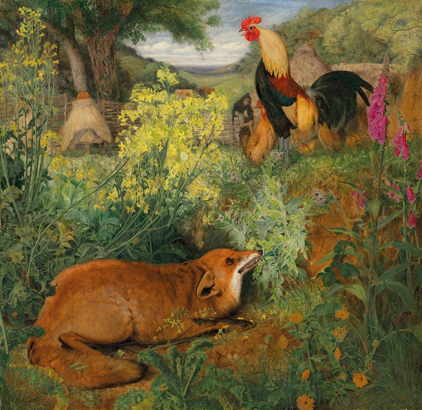 Chanticleer and the fox by Уильям Джеймс Уэбб, 1857 — digital art print download