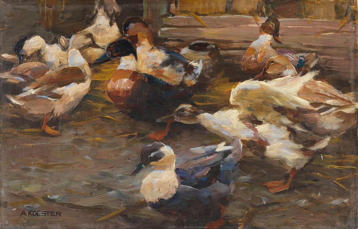Enten vor dem Stall by Александр Кёстер — digital art print download