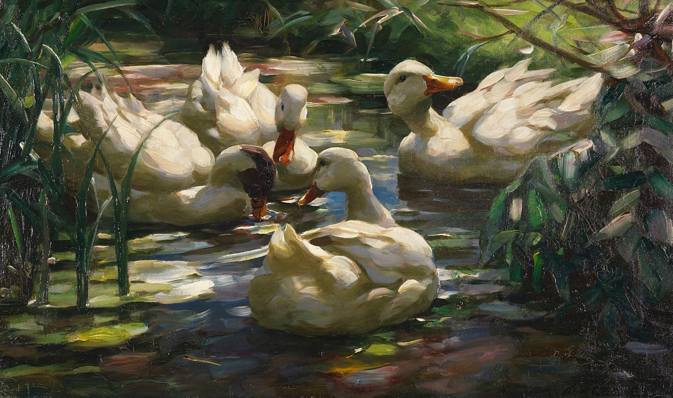 Enten auf dem Waldweiher by Александр Кёстер — digital art print download