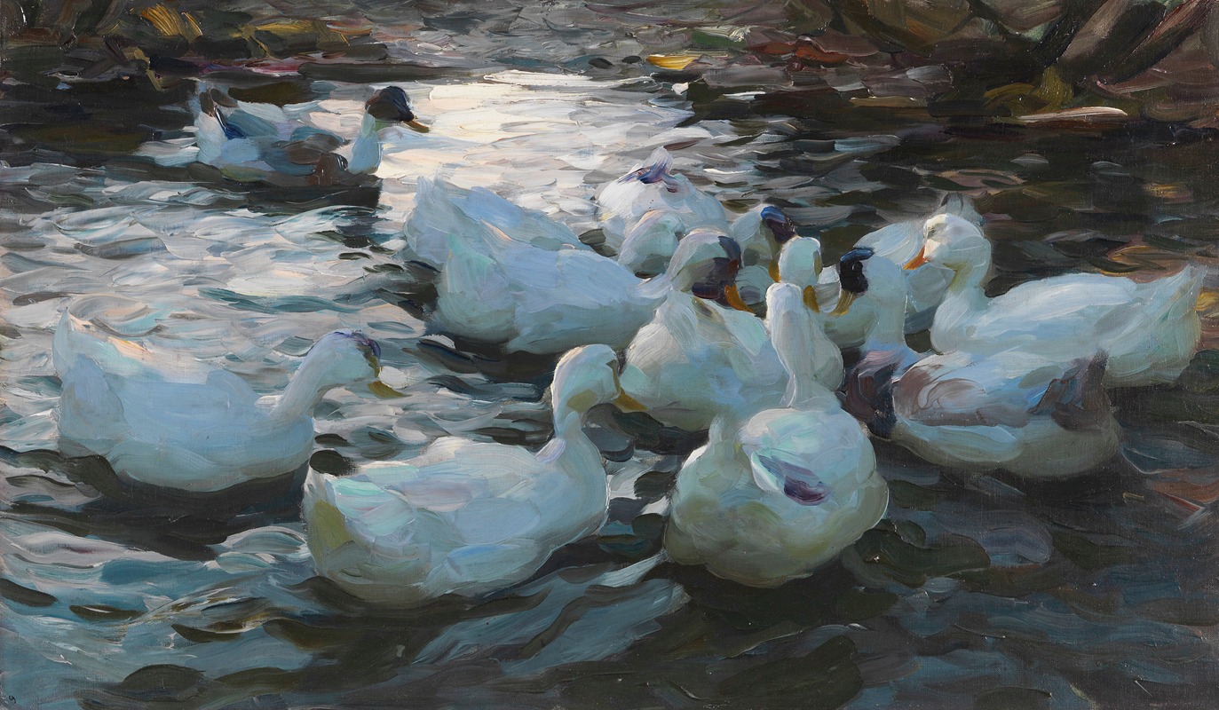 Elf Enten im Wasser by Александр Кёстер — digital art print download