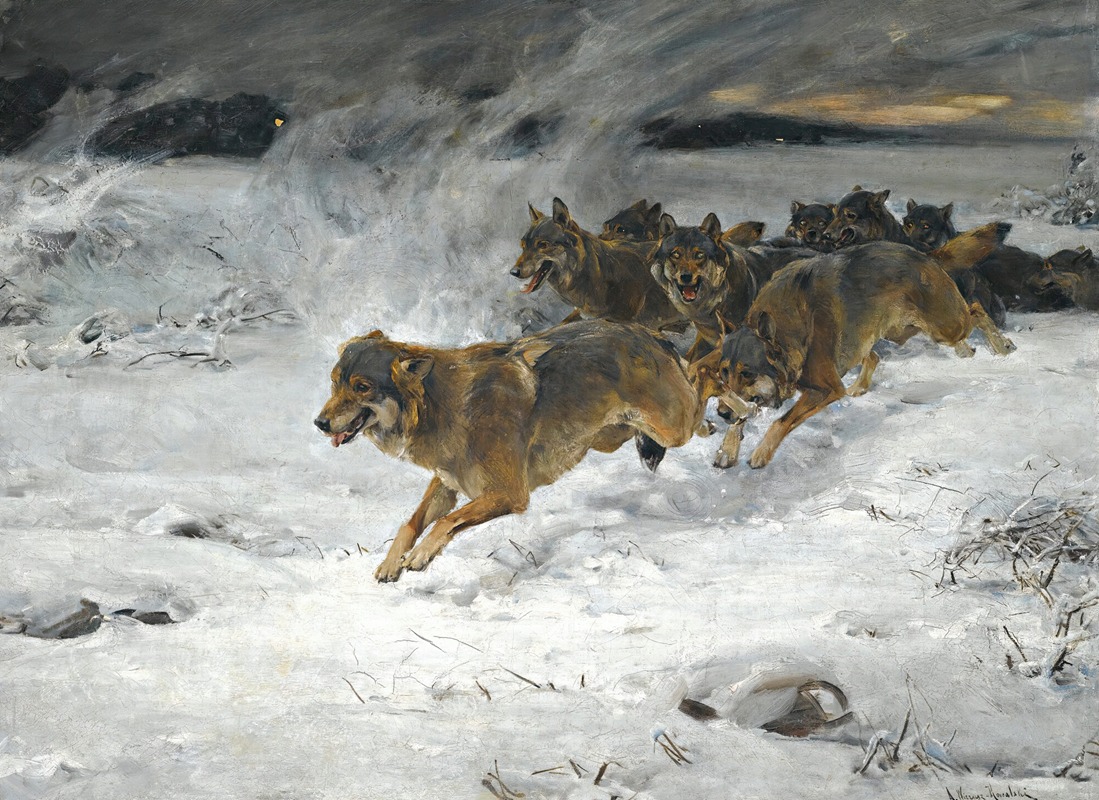 A Pack Of Wolves by Альфред фон Вирус-Ковальский — digital art print download