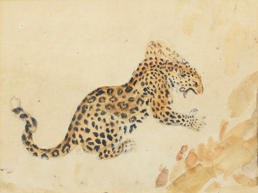 Study Of A Panther Attacking A Prey by Антуан-Луи Барье — digital art print download