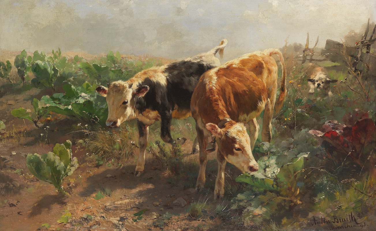 Vertreibung vom Gemüseacker by Антон Брайт, 1893 — digital art print download