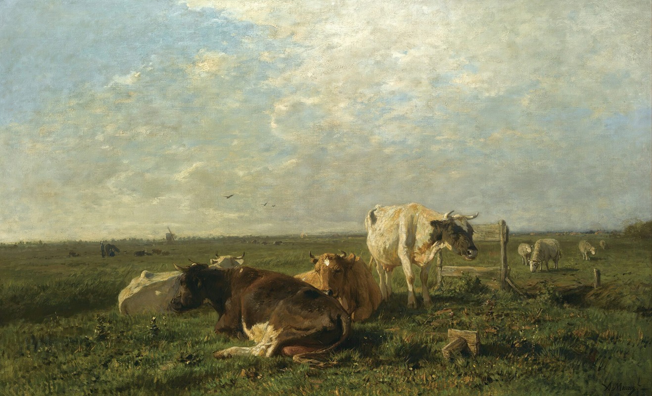 Cattle At Pasture by Антон Мауve — digital art print download