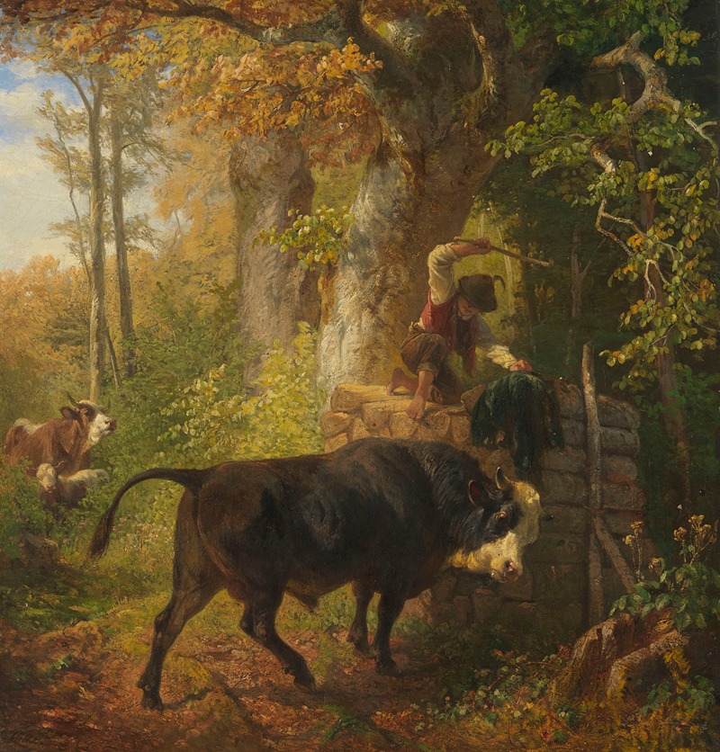 Der wildgewordene Stier by Фридрих Вольц — digital art print download
