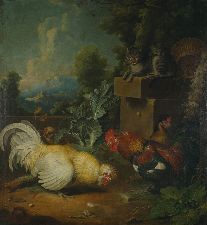 Roosters And Cats by Jacob Samuel Beck — digital art print download