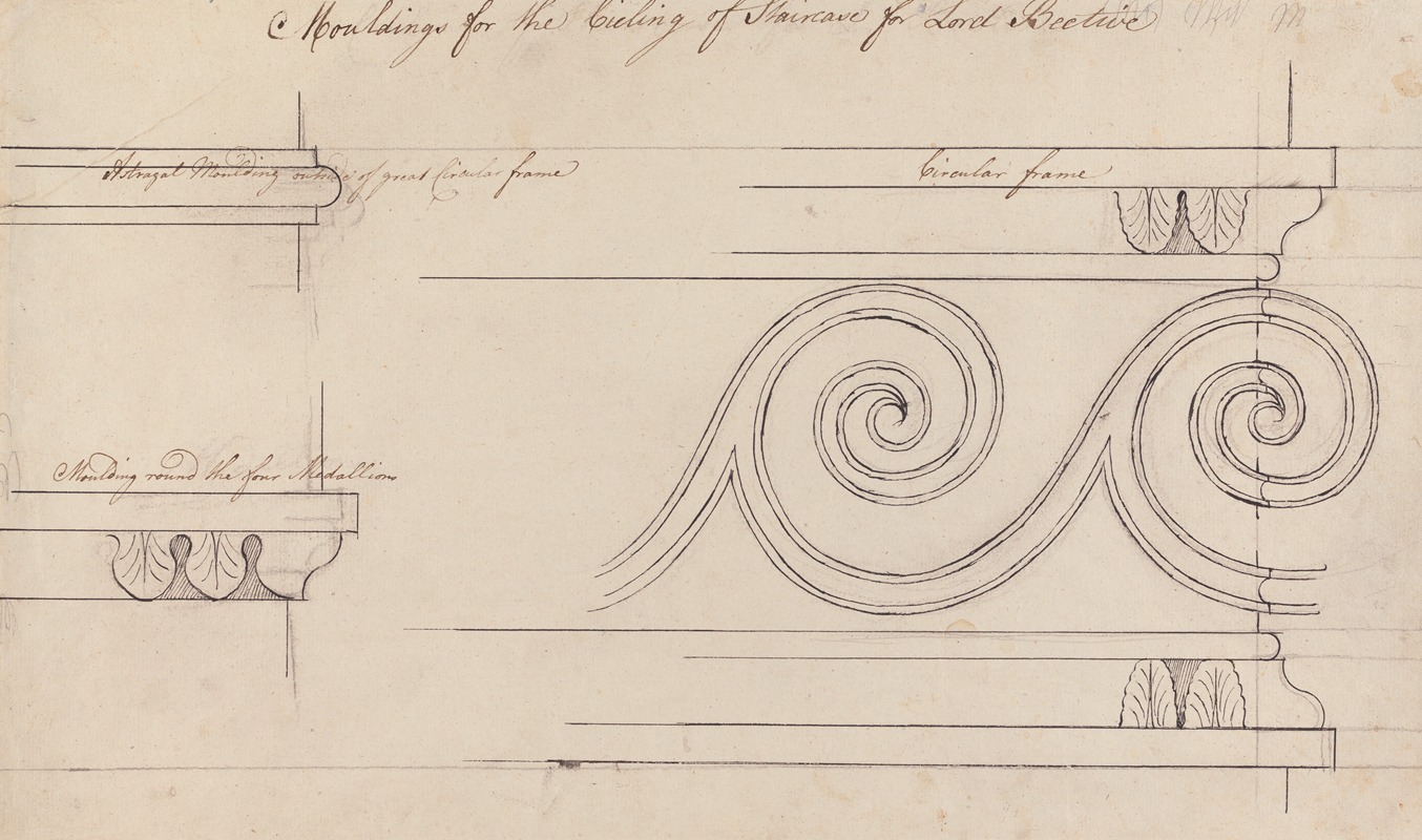 Headfort House: Staircase Moldings — Роберт Адам
