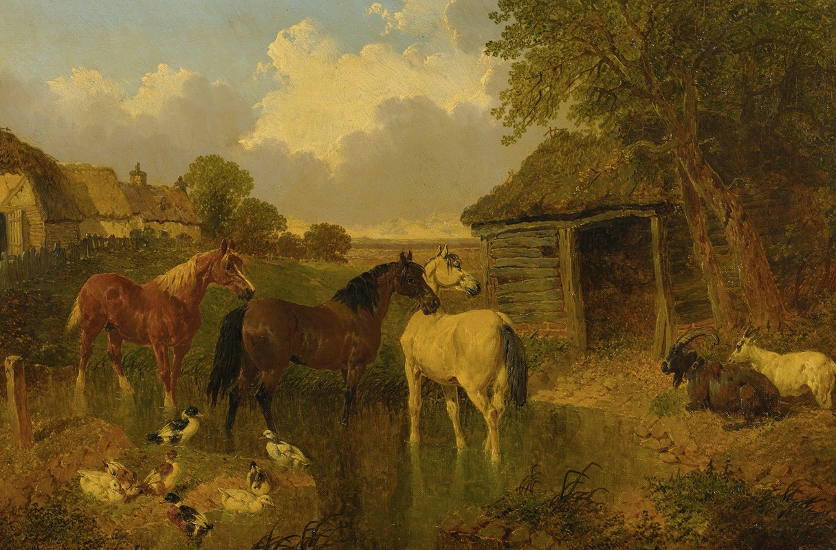 A Farmyard by Джон Фредерик Херринг-младший — digital art print download