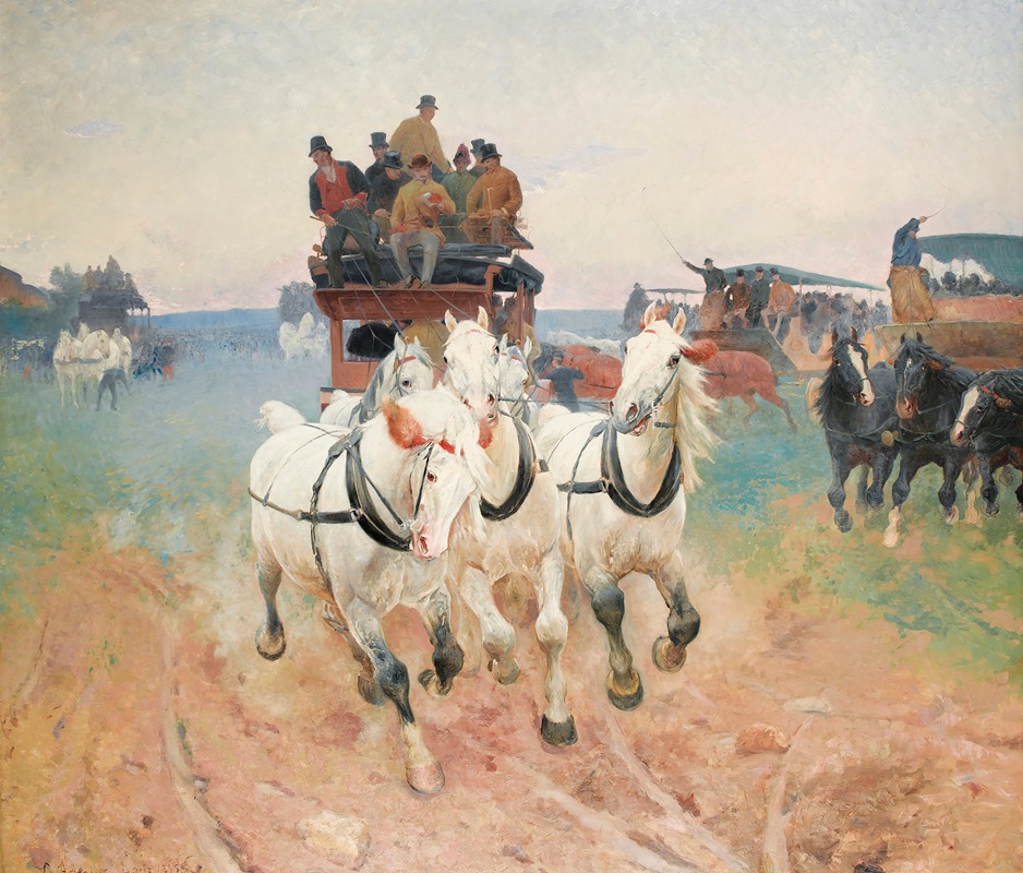 After the race meeting by Karl Georg Arsenius, 1885 — digital art print download