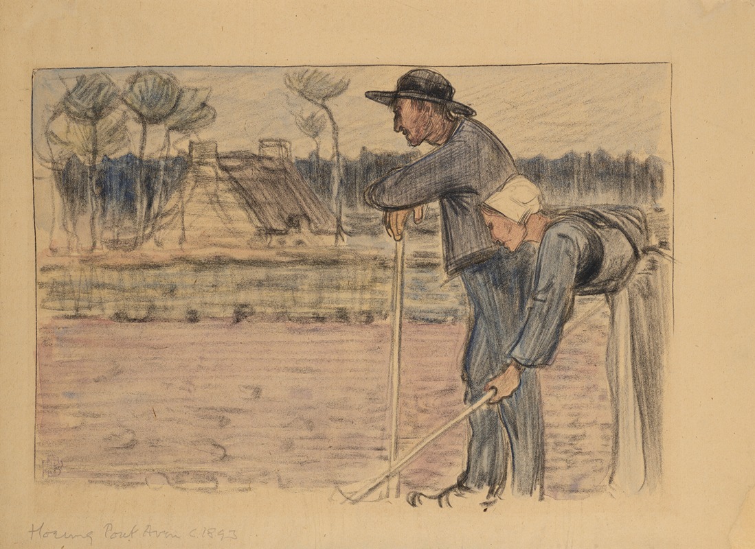 Hoeing, Pont-Aven by Роберт Полхилл Беван, 1893 — digital art print download