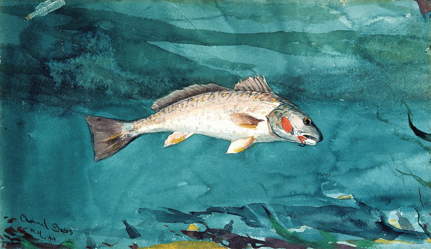 Channel Bass by Уинслоу Хомер, 1904 — digital art print download