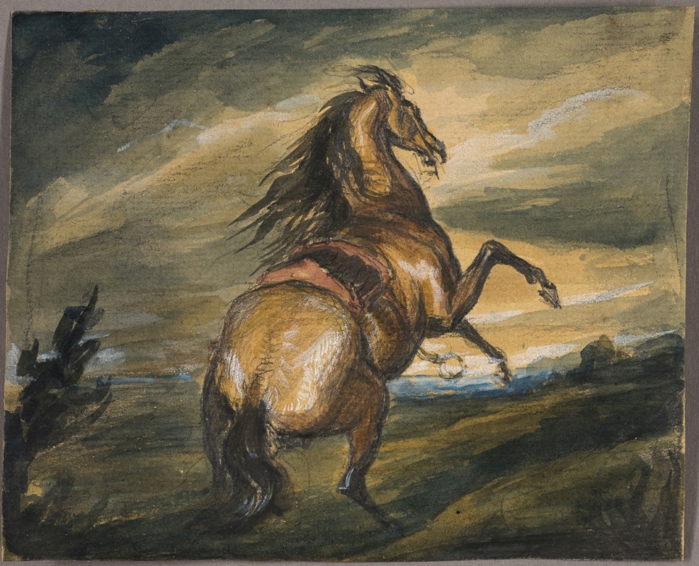 Rearing Horse by Sir Edwin Henry Landseer, 1817 — digital art print download