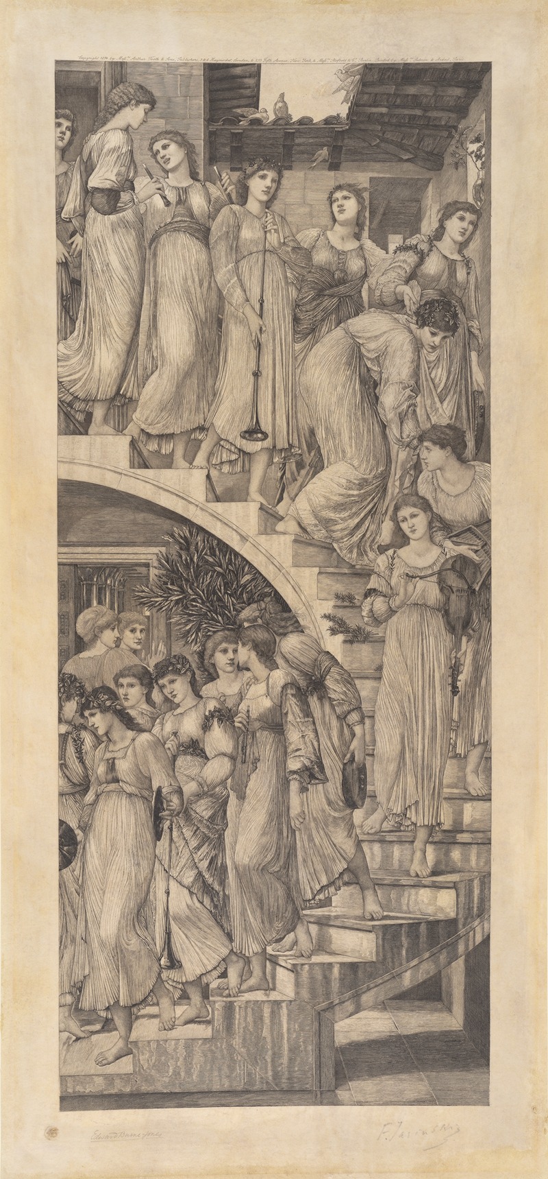 The Golden Stairs by Сэр Эдвард Коли Берн-Джонс, 1894 — digital art print download
