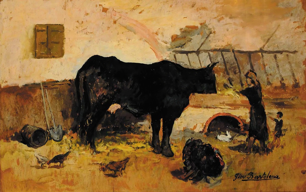 Buoi alla mangiatoia by Giovanni Bartolena — digital art print download