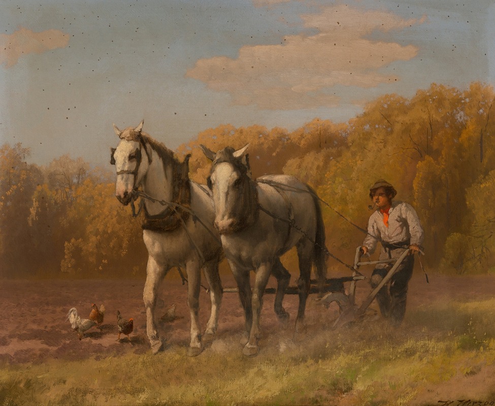 Plowing for the Next Crop by Германн Оттомар Герцог — digital art print download