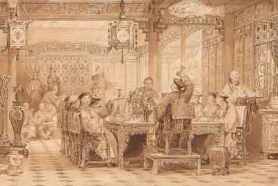 Dinner Party at a Mandarin's House by Томас Аллом — digital art print download