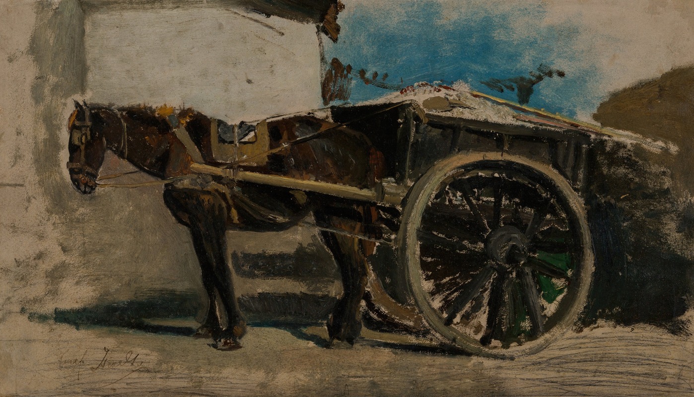 The horse cart by Йозеф Исраэльс — digital art print download