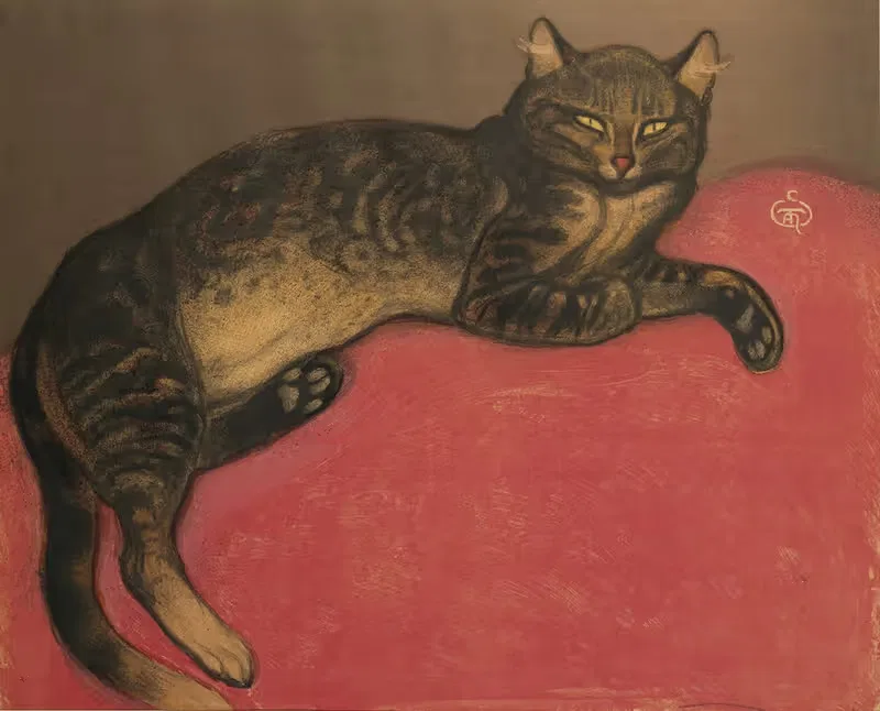 Зима, кот на подушке by Теофиль Александр Стенлен, 1909 — digital art print download
