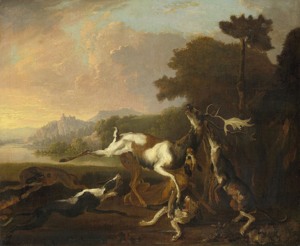 The Deer Hunt by Абрахам Хондиус, 1650 - 1695 — digital art print download
