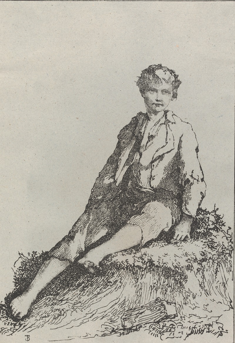 Boy Seated by Томас Баркер — digital art print download