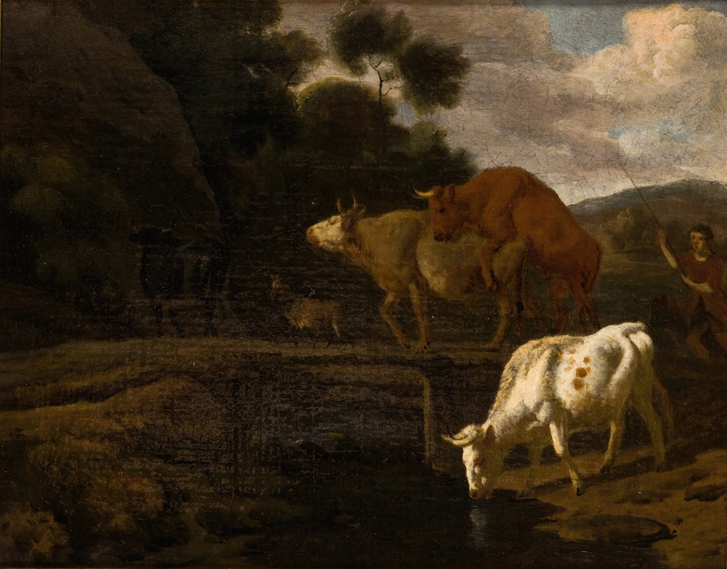 Cows on a Footbridge by Dirck van Bergen — digital art print download