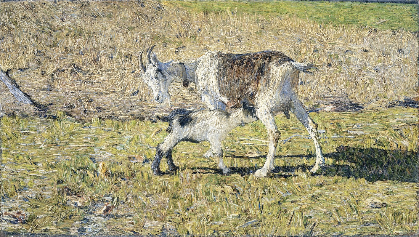 A Goat with her Kid by Джованни Сегантни, 1890 — digital art print download
