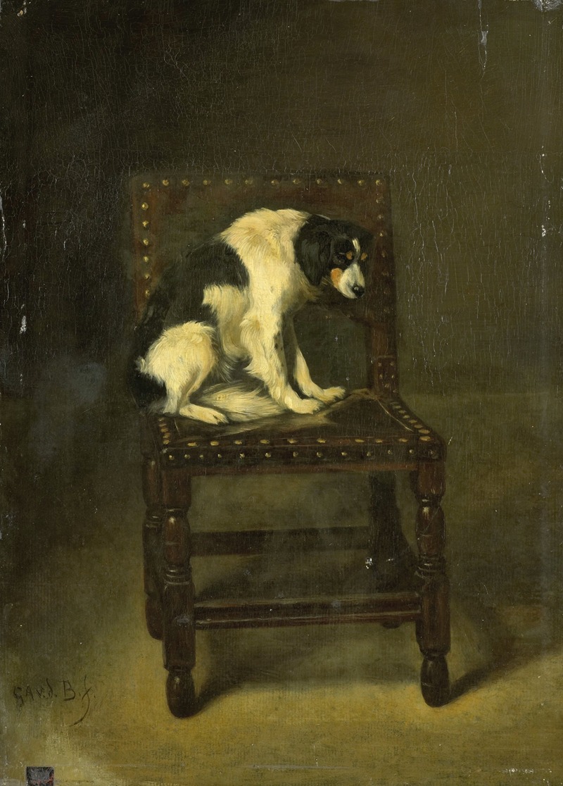 A Dog on a Chair by Гийом Анн ван дер Бругген, 1860 - 1891 — digital art print download