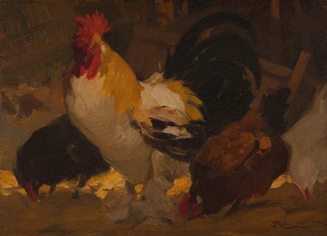 Coq et poules by Анри Делёрмо, 1912 — digital art print download