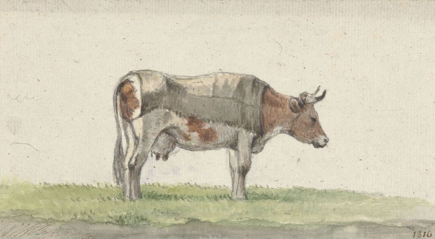 Staande koe, naar rechts by Жан Бернар, 1816 — digital art print download