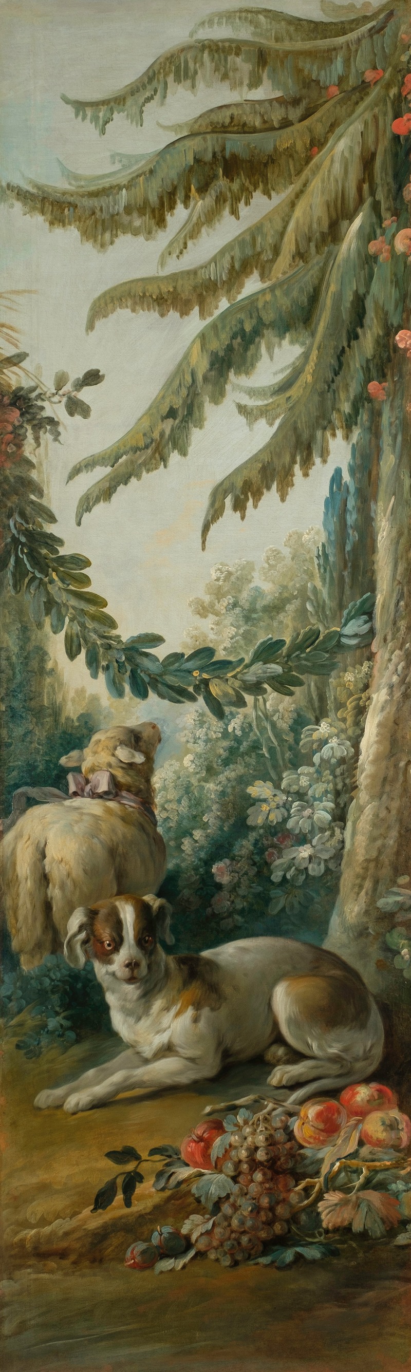 Chien et mouton dans un paysage — Jean-Baptiste Huet