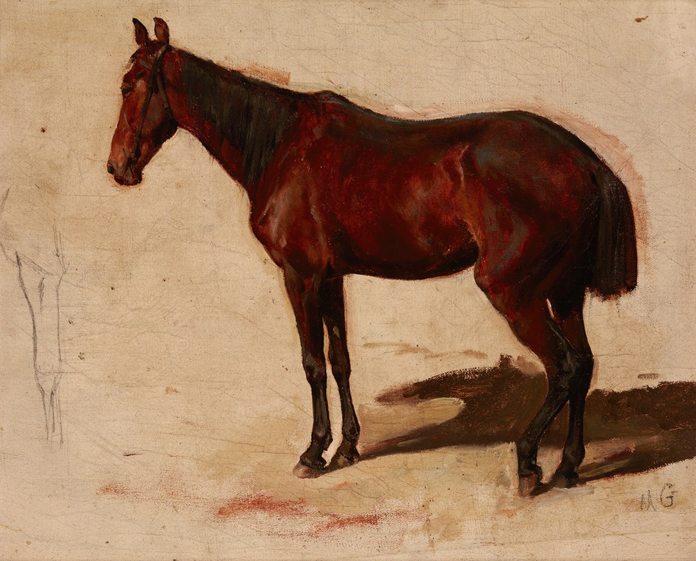 Study of a Horse by Максимилиан Гиеримский, 1870 — digital art print download