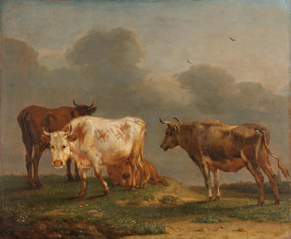 Four Young Bulls in a Meadow — Паулус Поттер