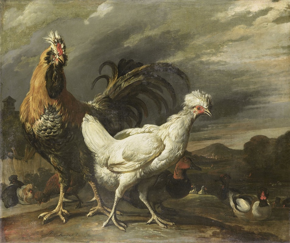 Cock, a Hen and other Poultry — Pieter Jansz. van Ruyven