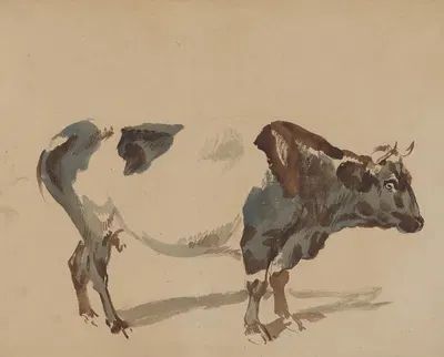 Study of a cow by Пётр Михаловский, 1845 — digital art print download