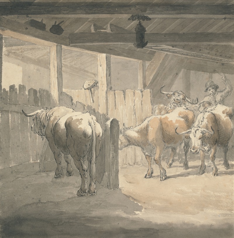 A Cow Byre by Роберт Хиллс — digital art print download