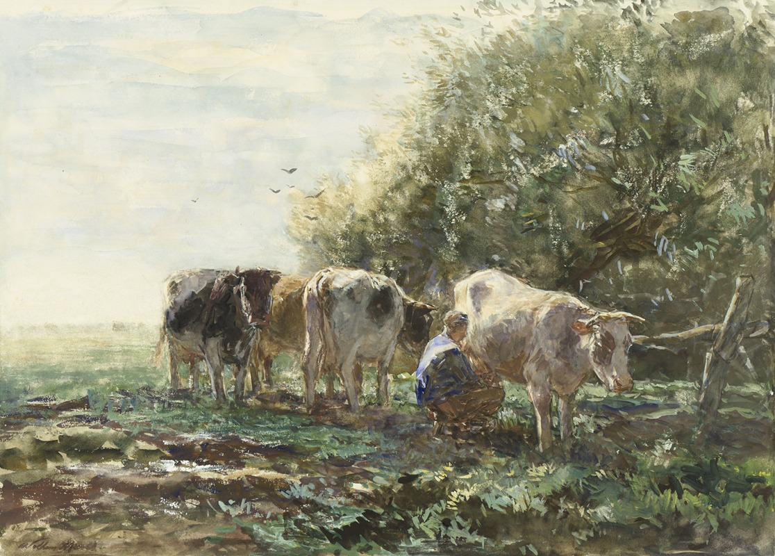 The Milking Pen by Willem Maris, 1854 - 1910 — digital art print download