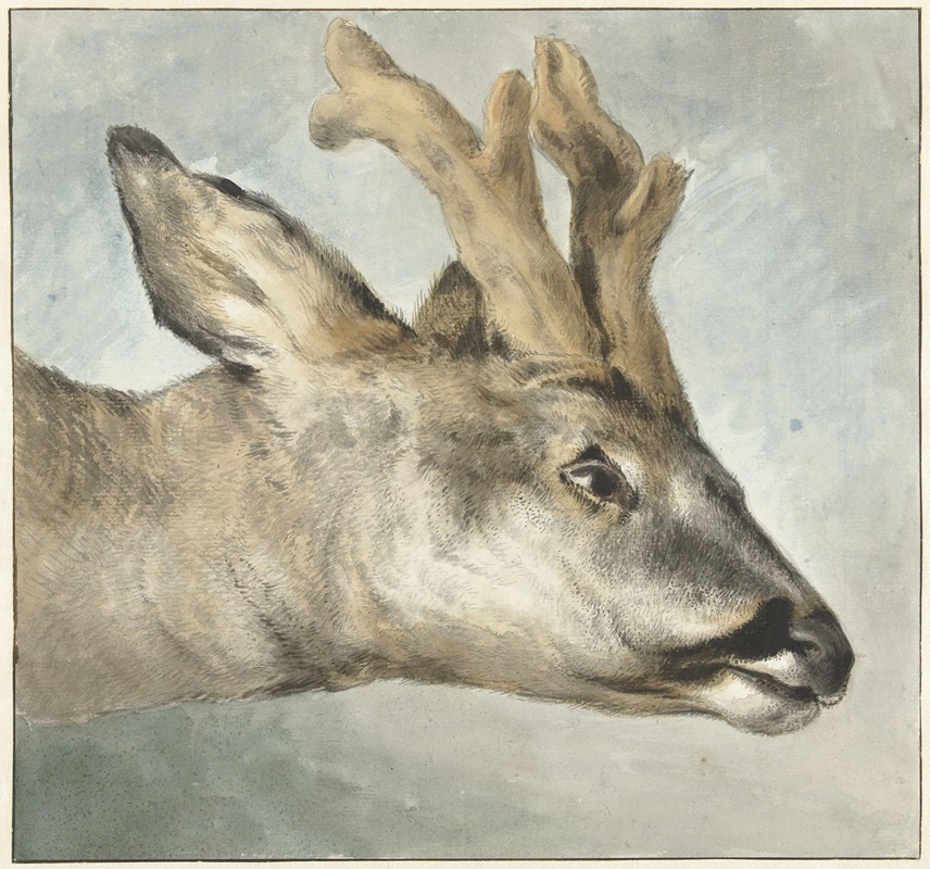 Head of a Roebuck by Уибранд Хендрикс, c. 1800 — digital art print download