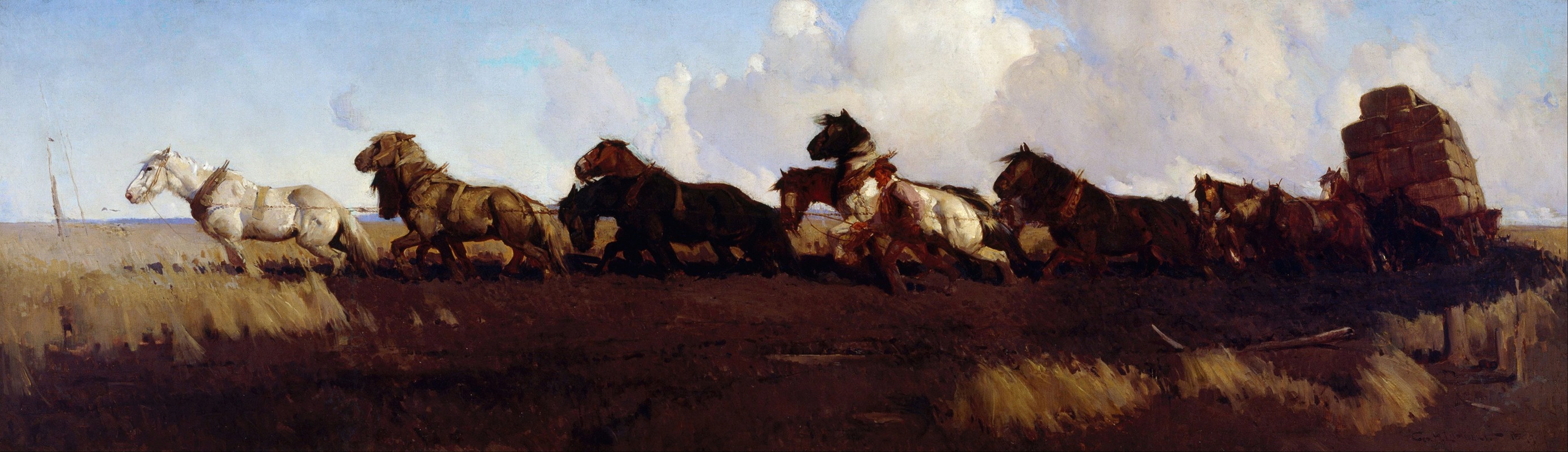 Across the Black Soil Plains by Джордж Вашингтон Ламберт, 1899 — digital art print download