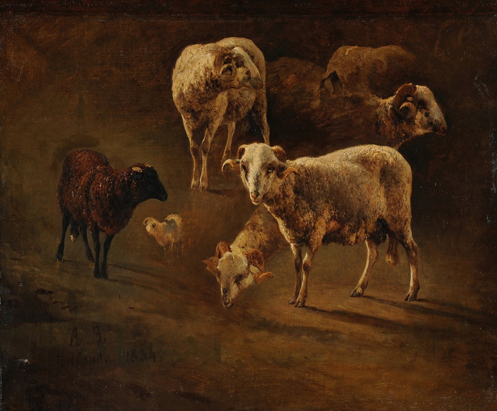 Béliers by Жак-Раймон Брассас, 1834 — digital art print download