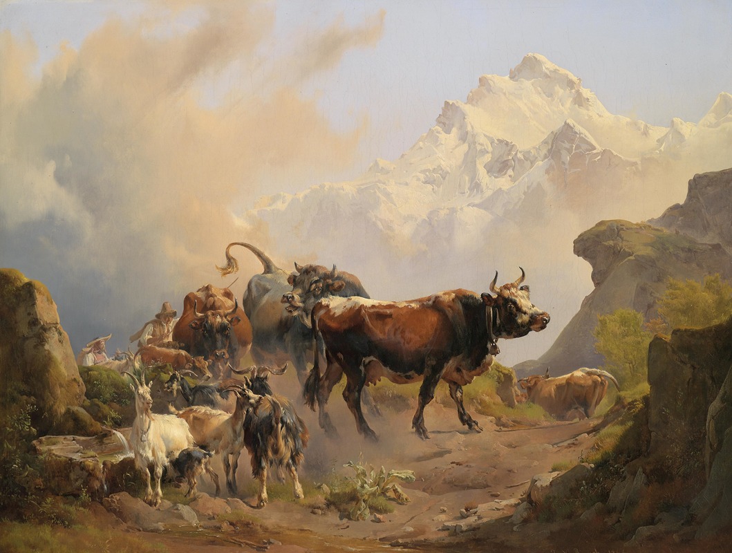 Almabtrieb by Иоганн Непомук Раух, 1845 — digital art print download